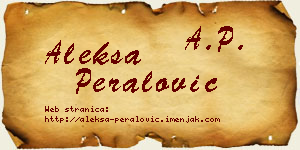 Aleksa Peralović vizit kartica